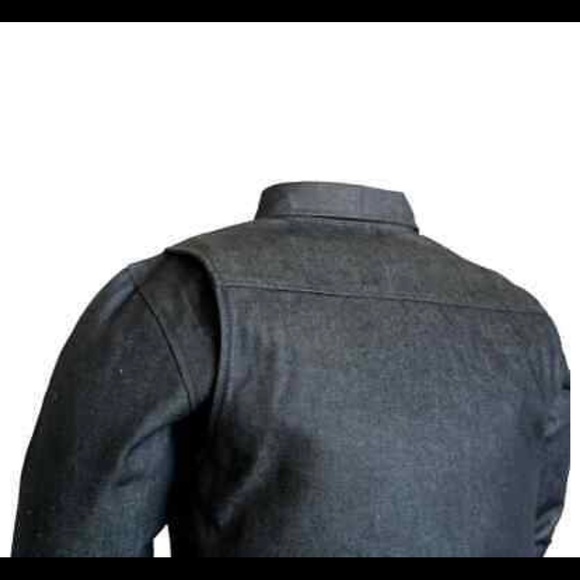 Men's Biker Denim Club Style Anarchy Canvas Shirt Conceal Carry Gun pocket - Picture 3 of 5